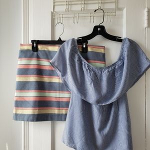 Shoulder top and skirt